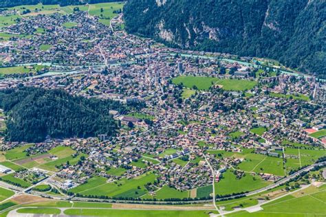 Aerial View Of Interlaken Switzerland Stock Photo Image Of Landscape