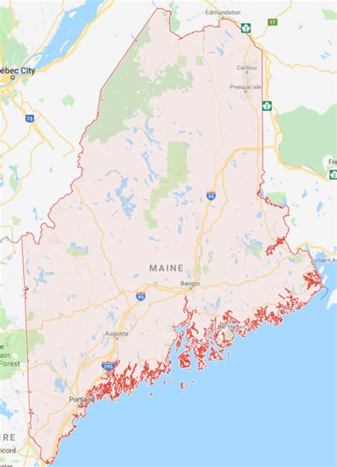 Map Of The Maine Coast And Towns Science Trends