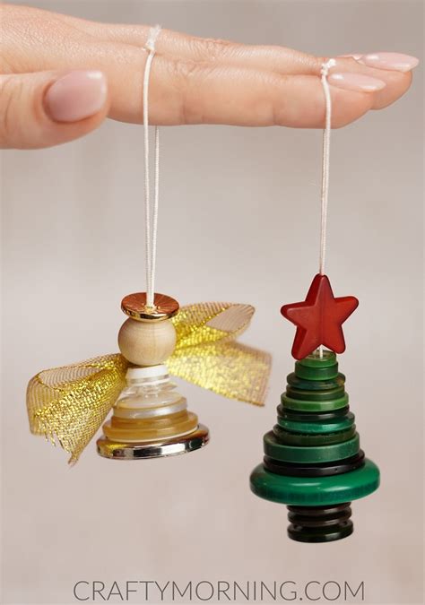 How To Make A Button Christmas Tree Stack Ornament Crafty Morning