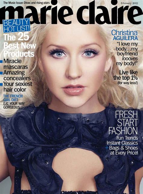 February 2012 Cover With Christina Aguilera Christina Aguilera Marie