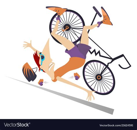 Cyclist Falling Down From Bicycle Royalty Free Vector Image