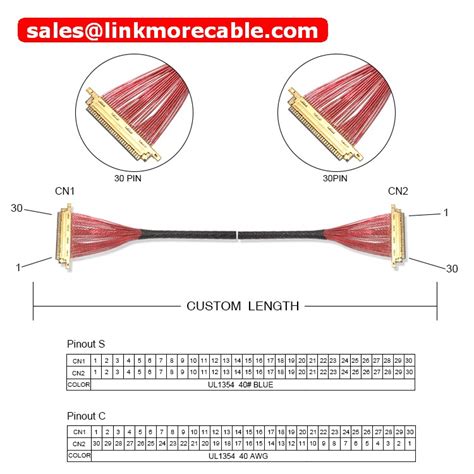 Edp Cable Custom 30 Pin 40 Pin Edp Cable To Lvds Cable Linkmore