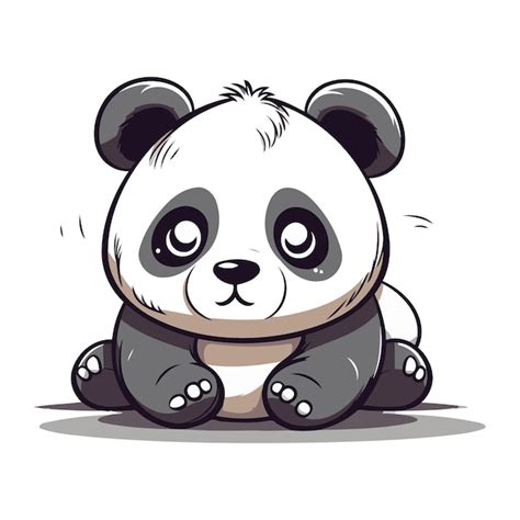 Premium Vector Cute Cartoon Panda Sitting On White Background Vector