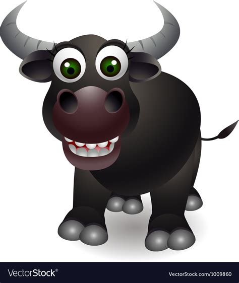 cute buffalo cartoon royalty free vector image