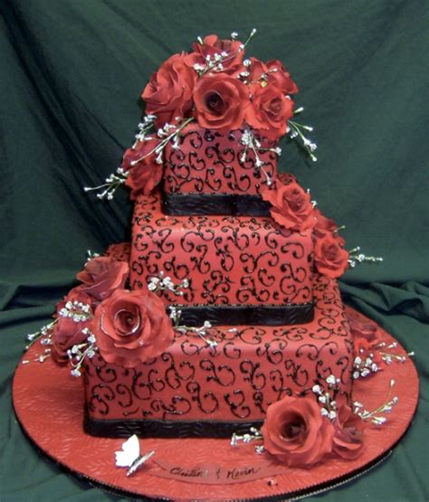Wedding Cakes Pictures Red And Black Wedding Cakes