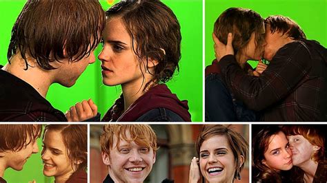 Ron And Hermiones First Kiss Behind The Scenes Harry Potter Behind The Scenes Kissing Scenes