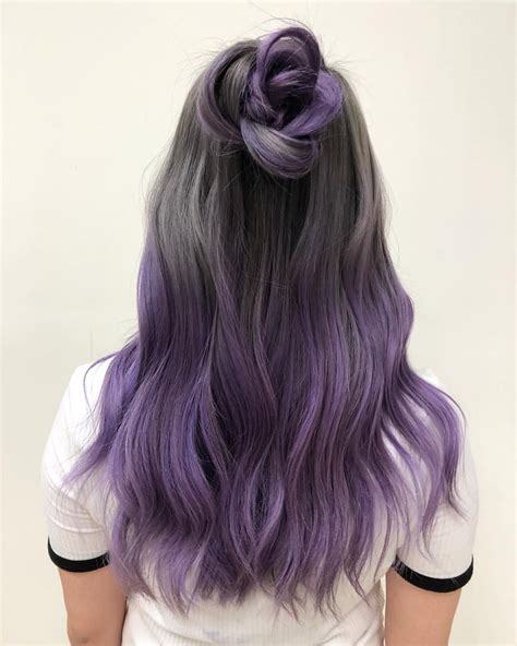 Purple Dip Dye Hair Colorful Hair ⇪ In 2019 Dyed Hair