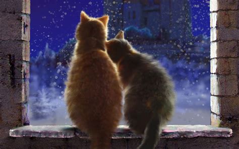 38 Cats In Winter Wallpaper