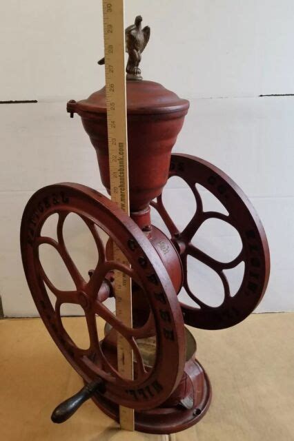 Large Vintage Elgin 46 National Coffee Mill Grinder With Eagle Finial