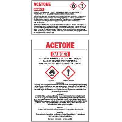 Ghs Chemical Labels Acetone Chemical Safety Labels Seton