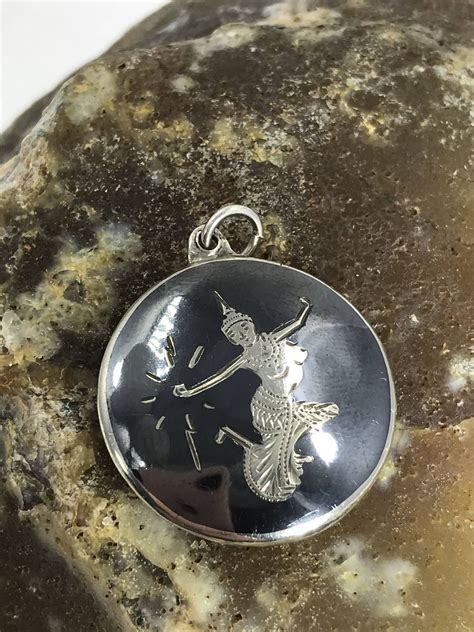 Stunning Vintage Siam Silver Pendant By Louboolujewellery On Etsy