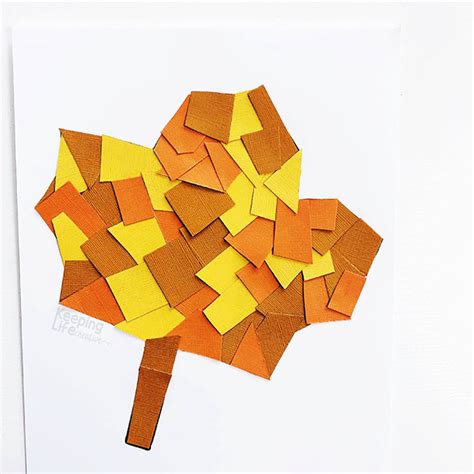 Cut And Paste Fall Leaf Craft For Kids Keeping Life Creative