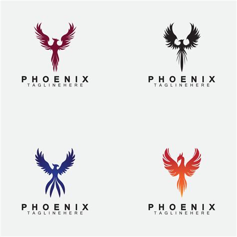 Set Phoenix Logo Vector Illustration Design Template 6420800 Vector Art