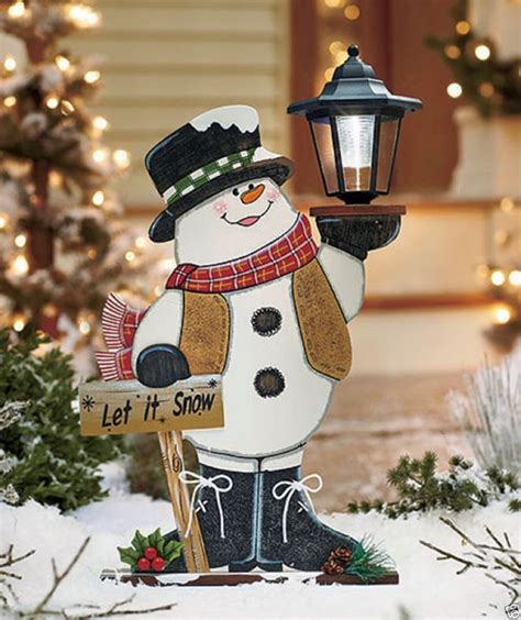 Snowman Solar Light Lantern Yard Lawn Garden Porch Outdoor Home Chris