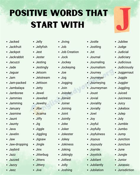 299 Positive Words That Start With J English Study Online
