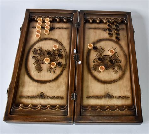 Wooden Carved Backgammon Handcrafted Backgammon Set Large Etsy