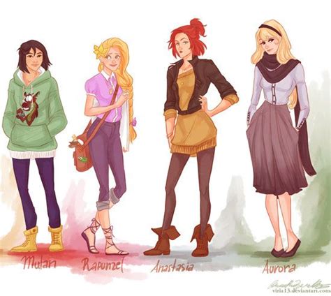 Hipster Mulan Rapunzel Anastasia And Aurora Hipster Princess Modern