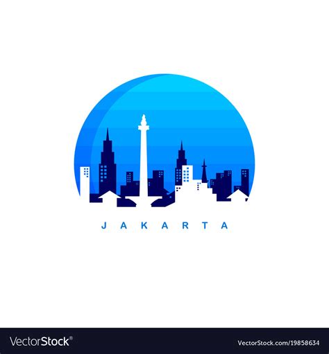 Jakarta City Logo Template Royalty Free Vector Image