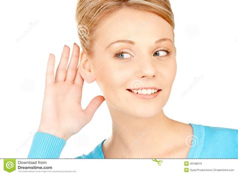 Woman Listening Gossip Stock Image Image Of Hear Communication 40188219