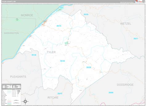 Tyler County Wv Wall Map Premium Style By Marketmaps Mapsales