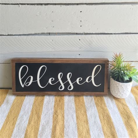 Blessed Sign Wooden Sign Blessed Wooden Sign Hand Painted Sign