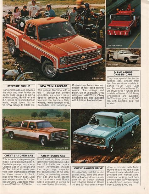 Gm 1976 Pickups Chevy Truck Sales Brochure