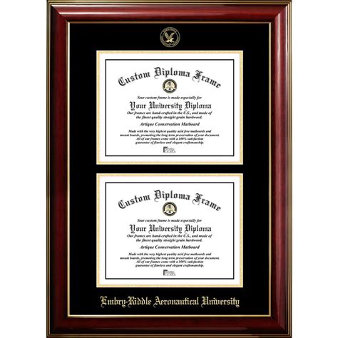 Embry Riddle Aeronautical University Classic Double Diploma Frame