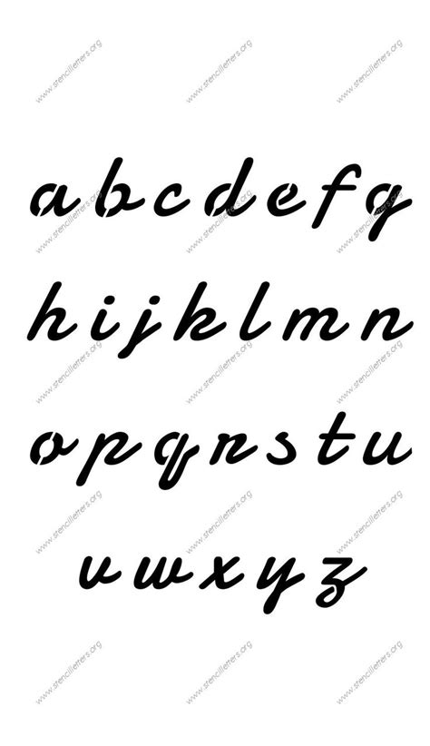 Display Script Cursive A To Z Lowercase Letter Stencils Letter