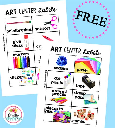 Preschool Art Center Center Labels Free Preschool And Preschool Art
