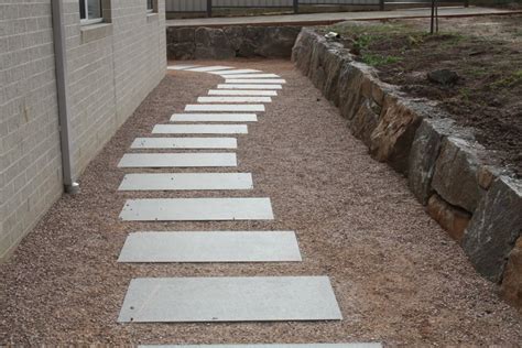 Large Pavers And Gravel Path Outdoor Paving Large Pavers Concrete