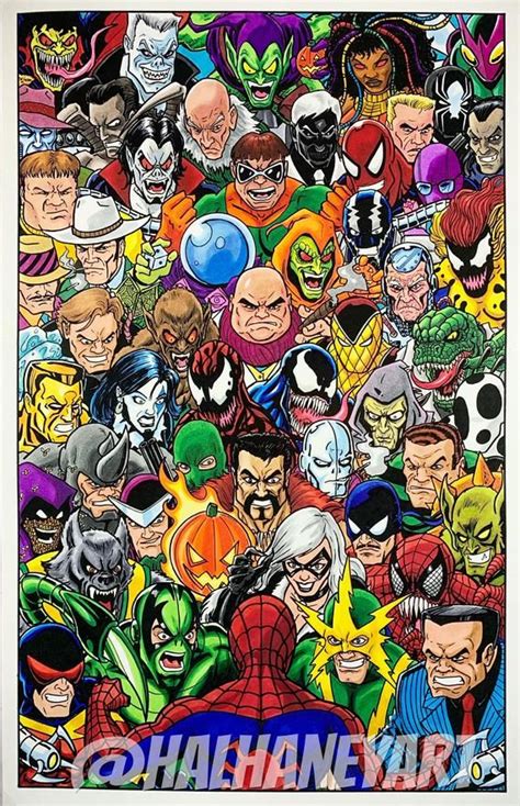 Spider Man Rogues Gallery X Fine Art Print Etsy Marvel