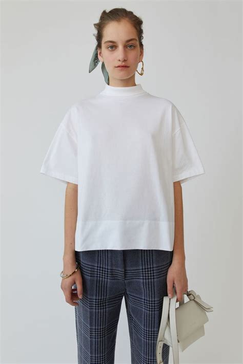 Mock Neck T Shirt Optic White 170 In 2019 Oversized Blouse Mock
