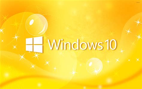 Windows 10 Text Logo On Yellow Curves Wallpaper Computer Wallpapers