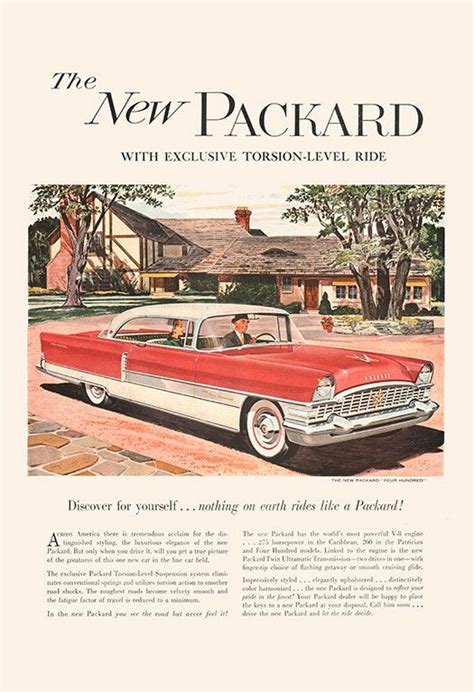 Vintage Packard Car Ad Classic Car Ad Mid Century Ad Garage Mechanic