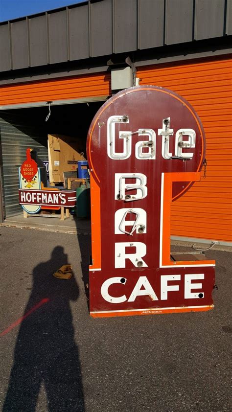 Gate Porcelain Neon Sign Vintage Signs Old Signs Antique Signs Roadrelics Buys And Sells