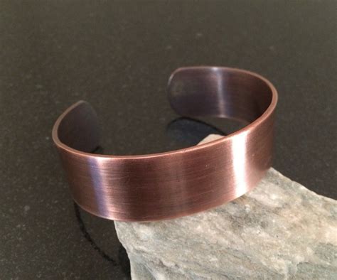 Copper Cuff Bracelet C002P Smooth 3/4 Inch 1.91 cm Wide | Etsy