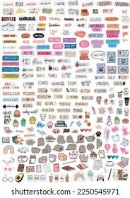 Diary Stickers Daily Planner Stickers Stock Vector Royalty Free