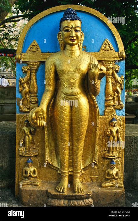Statue Of Lord Buddha At Unesco World Heritage Mahabodhi Temple