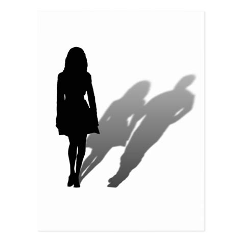Woman Missing Man Silhouette Postcard Zazzle