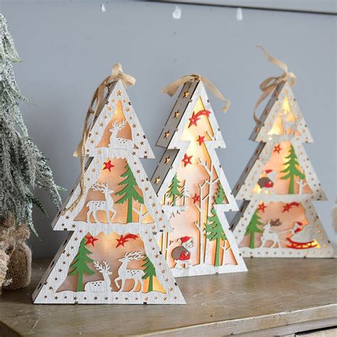 Merry Christmas Santa Claus Wooden Pendants Ornaments Xmas Tree