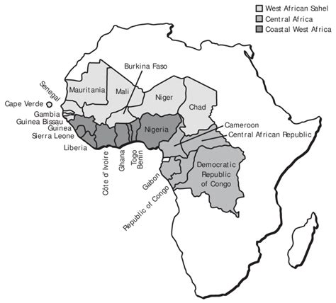 1 Countries In West And Central Africa Download Scientific Diagram