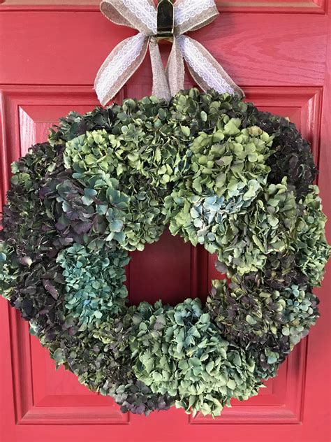 Dried Hydrangea Wreath I Made From The Flower Stalks In Our Yard Dried