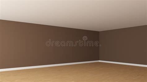 Corner Of The Room With Brown Walls White Ceiling Light Parquet