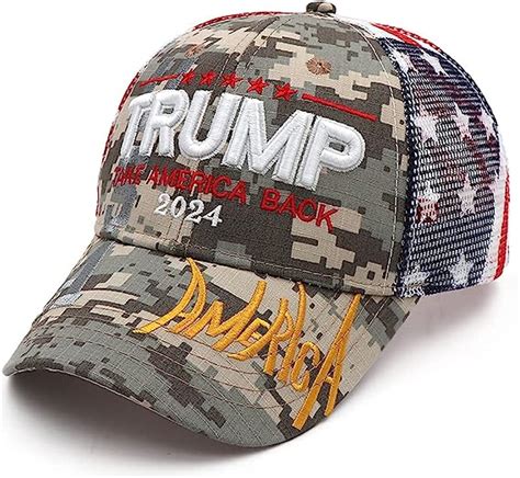 Donald Trump 2024 Hat Take America Back Hat Trump Maga Usa Camo Embroidered Baseball Cap Mesh
