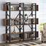 Tribesigns Double Wide 5 Shelf Bookshelf With Metal Wire Large 