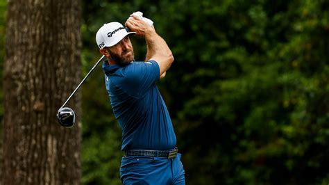 Masters Champion Dustin Johnson Plays A Stroke From The No 2 Tee