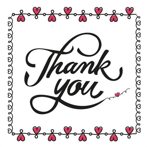 Premium Vector Thank You Text On White Background Calligraphy And