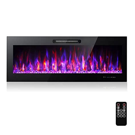 50″ Electric Fireplace Recessed And Wall Mounted Linear Fireplace Low