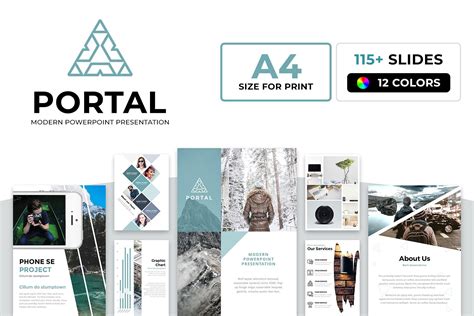 A4 Portal Modern Powerpoint Template Presentation Design Template