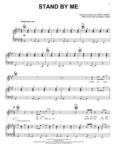 John Lennon Stand By Me Sheet Music Notes Download Printable Pdf Score 105431